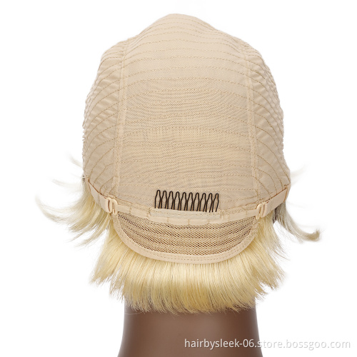 Rebecca Best Selling Short Human Hair Wigs Wholesale Cheap Pixie Cut Short Human hair Wigs For Black Woman Blonde Wig Human Hair